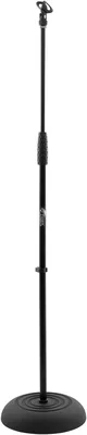 Support de microphone Tiger MCA14-BK - Base ronde - Noir | Base pondérée, fixation standard 5/8", clip microphone inclus
