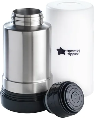 Tommee Tippee Travel Bottle Warmer, Isolamento Termico, Bottiglia in Acciaio Inox con Tappo Anti-Perdita