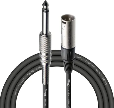 STAGG SAC3PXMDL - Câble de connexion audio - 3 m - 1 x XLR mâle à 1 x jack mâle - 6.3 mm - Meilleur Prix