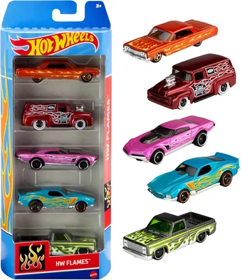 Hot Wheels - Pack da 5 Auto in Scala 1:64 con Dettagli Autentici, Giocattolo per Bambini da 3 Anni in Su, 01806, Modelli Assortiti (46% di Sconto)