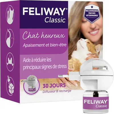 Feliway Classique : Kit complet 30 jours avec diffuseur apaisant pour chats + recharge de 48 ml - Réduit les principaux signes d'anxiété
