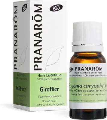 Huile essentielle de clou de girofle Pranarôm biologique 10ml | Apaise les inconforts buccaux et soutient la digestion. Diluer avant application cutanée