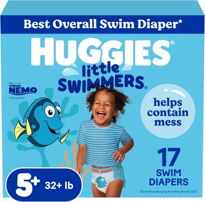 Pañales de natación desechables Huggies Little Swimmers, talla 5-6, gran tamaño, 17 unidades - 26% Descuento
