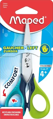 Sciseaux MAPED Sensoft 3D GAUCHE pour École, 130 mm, Couleurs Assorties - 44% de réduction