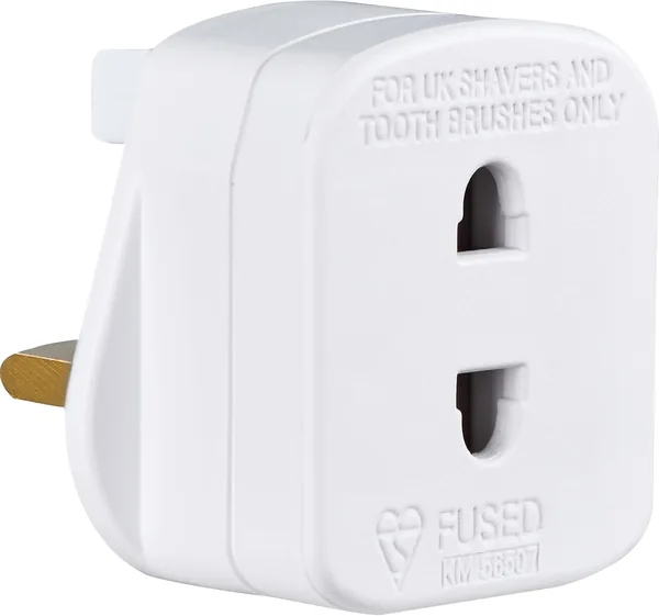 Masterplug Shavingadaptor_01 Electric Shaver Adaptor, 50 x 48 x 46 mm, White