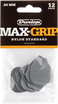 Jim Dunlop 449P.60 Nylon Max Grip Guitar Picks - Pack of 12