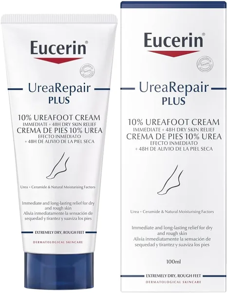 Eucerin UreaRepair Plus Voetcrème, Geurloos, 100 ml, Verpakking kan variëren