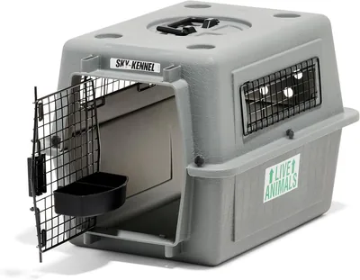 Petmate Sky Kennel Pet Carrier - 21 Inch Black | IATA Compliant Heavy Duty Dog Kennel Made in USA