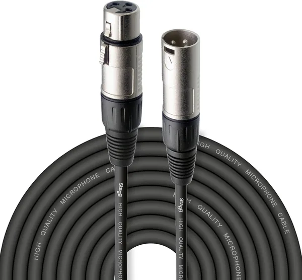 Câble Stagg XLR vers XLR 3 broches Male-Female, adapté au microphone, système PA, mélangeur audio, moniteurs studio