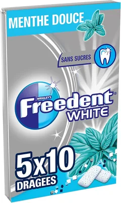 Freedent White Chewing Gum Menthe Sucrée Sans Sucre 5 x 10 Dragees 70 g - Meilleur Prix