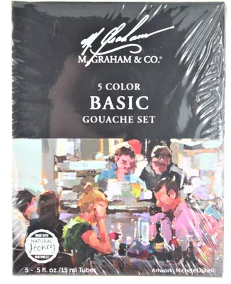 M. Graham 1/2-Ounce Gouache Paint Set, 5 Colors