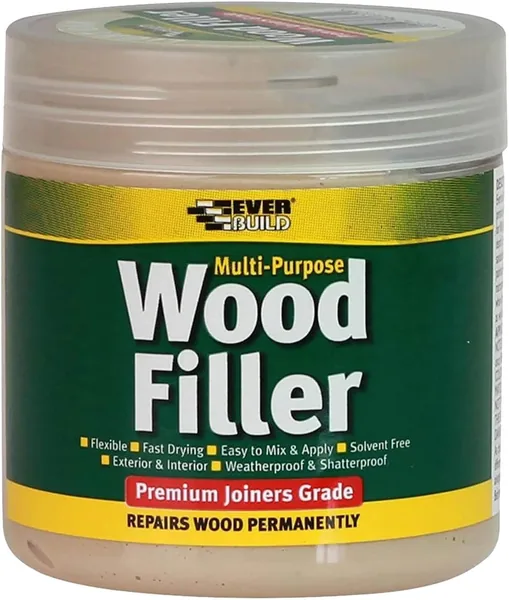 Everbuild Multipurpose Wood Filler - Suitable for Indoor and Outdoor Use - Sandable - Light Stainable - 250ml