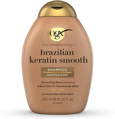 OGX Ever Straightening with Brazilian Keratin Shampoo, Smooth & Sleek, Makes Smoother After The Firs