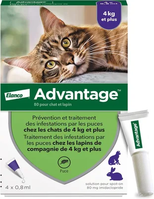 Pippettes Anti-Puce pour Chat et Lapin - Protection Continue contre les Parasites - 4 kg +