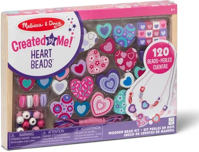 Melissa and Doug Heart Beads Wooden Bead Kit