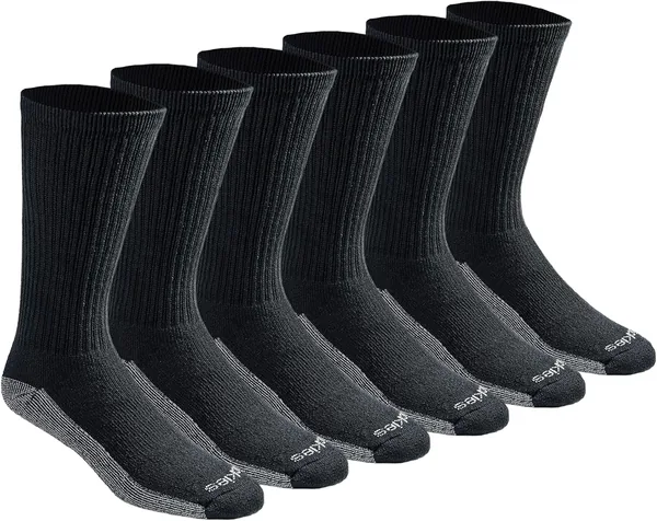 Dickies Men Dri-tech Essential Moisture Control Crew Socks, Available in M-xxl (6, 12 Pairs) Socks