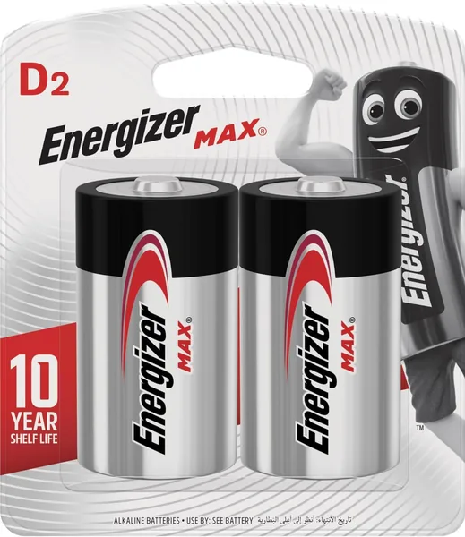 Energizer D Square Max Alkaline Batteries E95 Bp2