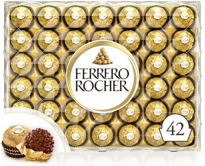 Ferrero Rocher Christmas Chocolate Box, 42 Chocolates, 525g | Great Christmas Chocolate Gift, Hazeln