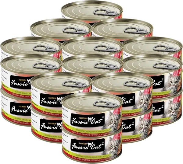 Fussie Cat Black Label Tuna with Salmon Formula in Aspic Cat Food, 80g (24 Cans) SGD 33.60