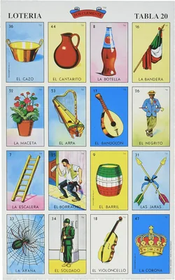Don Clemente Autentica Loteria Juego de Bingo Mexicano, 20 tabletas, Colorido y Educativo