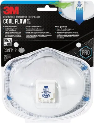 3M Chemical Odor Valved Respirator, 2-Pack