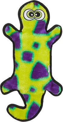 Outward Hound Gecko Stuffingless Durable Plush Dog Toy, Large, Yellow/Green