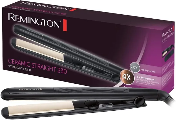 Remington Straightener Ceramic Straight 230 (Antistatic, Lange Plaatjes, Extra Glans, 7 Temperatuursinstellingen van 150°C tot)