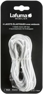 Lacets élastiques Lafuma avec capuchons pour RSX/RSXA, 4 lacets, Blanc, LFM2322-0020 (emballage peut varier)