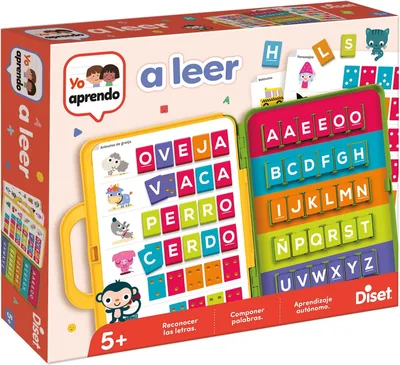 Diset Yo Aprende a Leer - Juego Educativo de Lectura para Niños +5 Años | Juego de Ortografía con 90 Ejercicios, 3 Niveles y B
