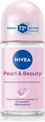 NIVEA पेर्ल एंड ब्यूटी 50ml डिओ अंडरआर्म रोल ऑन | पेर्ल एक्सट्रैक्ट्स और एवोकाडो ऑयल के साथ | 72 घंटे लंबे समय तक चलने वाली फूलदार खुशबू | 0% एल