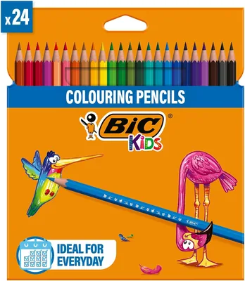 Bic Kids Colori A Matita Per Bambini A Casa E A Scuola - Multicolore, 24 Unità (Pacco Di 1)