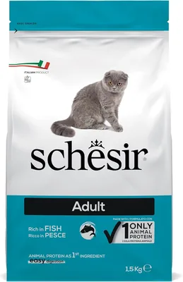 Schesir Adult Composto Secco per Gatti Adulti con Pesce, Vitamine Aggiunte, Senza Conservanti e Coloranti, 1.5 kg - Miglior Affare