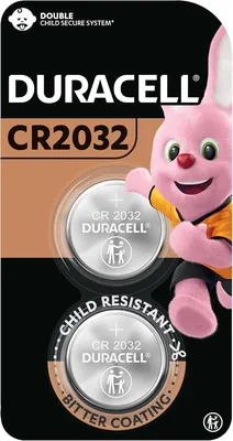 Duracell CR2032 3V Lithium Coin Batteries (Pack of 2) - 10yr Shelf Life