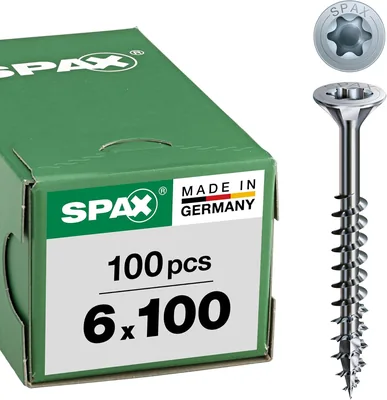 SPAX Wirox A9J 191010601005 Universal-Schraube 6,0 x 100 mm (Packung mit 100 Stücken) - 35% Rabatt