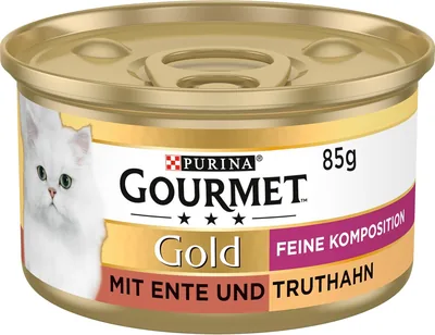 Karma Premium dla Kotów Gourmet Gold, Kaczka/Indyk, 12 x 85 g - Najlepsza Cena