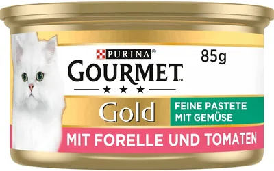 Purina Gourmet Gold Feine Pâte mit Gemüse, Lachs und Tomaten - 12x85g | nasses Katzenfutter Best Deal
