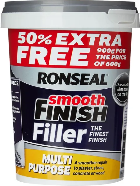 Ronseal 6886271-HHW Smooth Finish Filler Multi-Purpose Ready Mixed 900g White