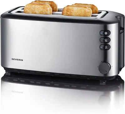 SEVERIN Automatischer Brottoaster mit Brötchenaufsatz, Edelstahl, Großes Röhrenfach - 15% Rabatt