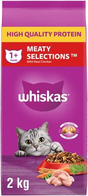 WHISKAS Meaty SELECTIONS Adult Dry Cat Food 2kg