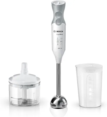 Bosch MSM66120 ErgoMixx Frullatore a Mano, 600W, 12 Velocità e Funzione Turbo, Tritatutto e Bicchiere Graduato, Bianco - Sconto del 62%
