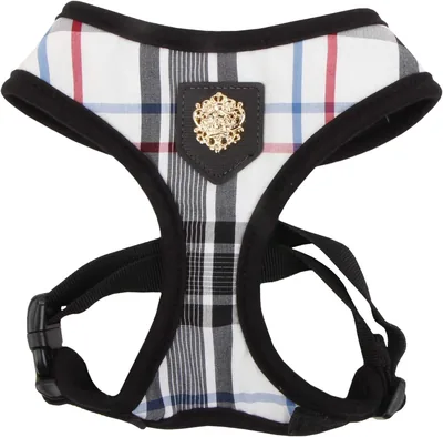 Puppia Junior Over-The-Head Dog Harness Checkered Pattern, No Choke, Adjustable Chest Belt, Best Deal