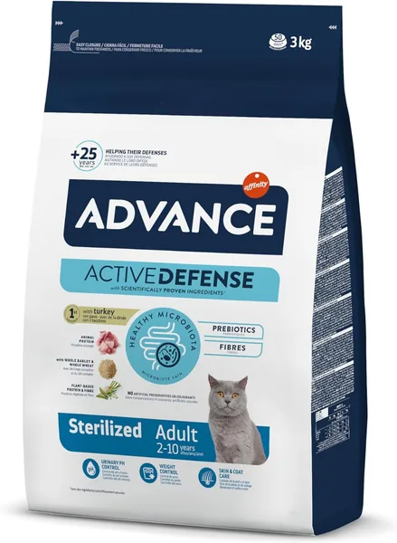 Advance Cat Adult Sterilized Cat Food Sterilized with Turkey, 3 kg