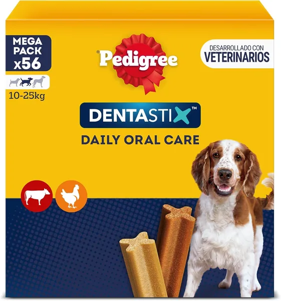 Pedigree DentaStix Daily Oral Care Dental Treat for Medium Dogs - Chicken & Beef Flavoured Dog Treats