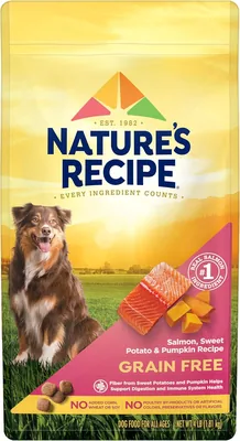 Nature's Recipe Grain Free Easy to Digest Salmon, Sweet Potato and Pumpkin Recipe Dry Dog Food, 4-Po
