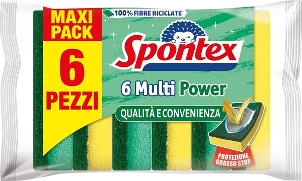 Spontex Multi Power Anti Grease Sponge 6 Pack