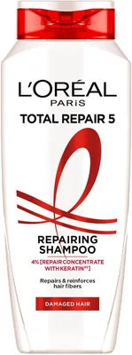 L'Oreal पेरिस शैम्पू, क्षतिग्रस्त और कमजोर बालों के लिए, प्रो-केराटिन + सेरमाइड, टोटल रिपेयर 5, 340एमएल | 35% ऑफ
