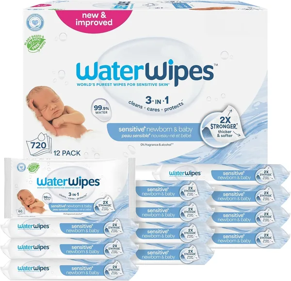WaterWipes Sensitive+ Newborn & Baby Wipes