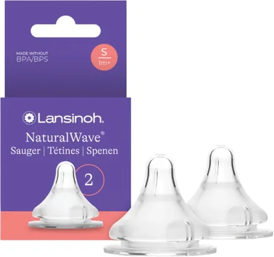 Tétines Lansinoh NaturalWave® S à débit lent - Silicone doux naturel | Promouvoir la succion naturelle