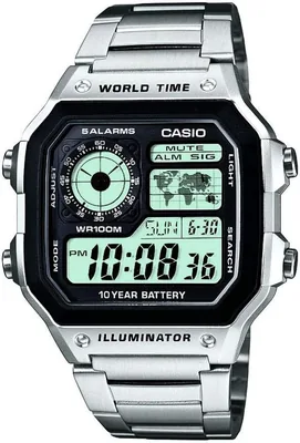 Casio - horloge AE-1200WH-1AVEF voor heren - waterdicht digitaal stalen band zwart - Beste Deal