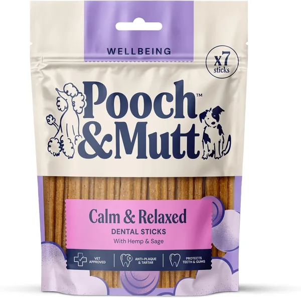 Pooch & Mutt - Calming Dog Dental Sticks, Hemp and Sage Flavour Dog Dental Chew (7sticks)